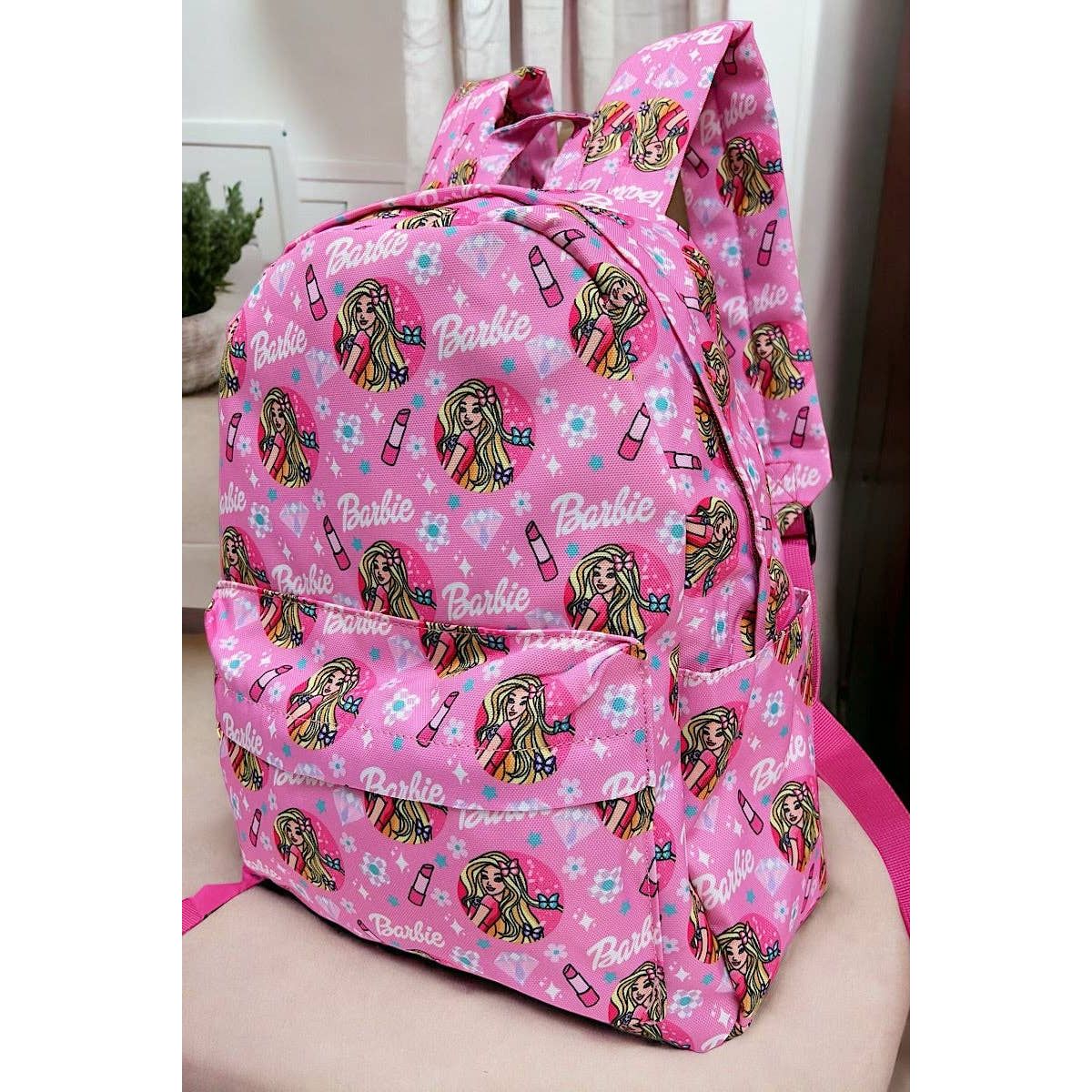 Lipstick & barbie printed Medium size backpack. BP-2023F