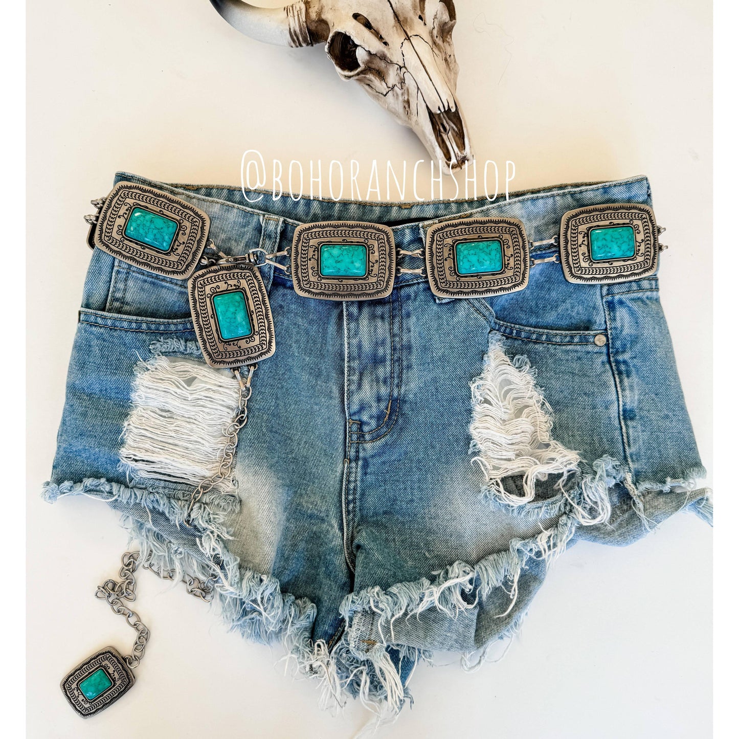 Boho Ranch Shop - Western Concho Link Chain Belt