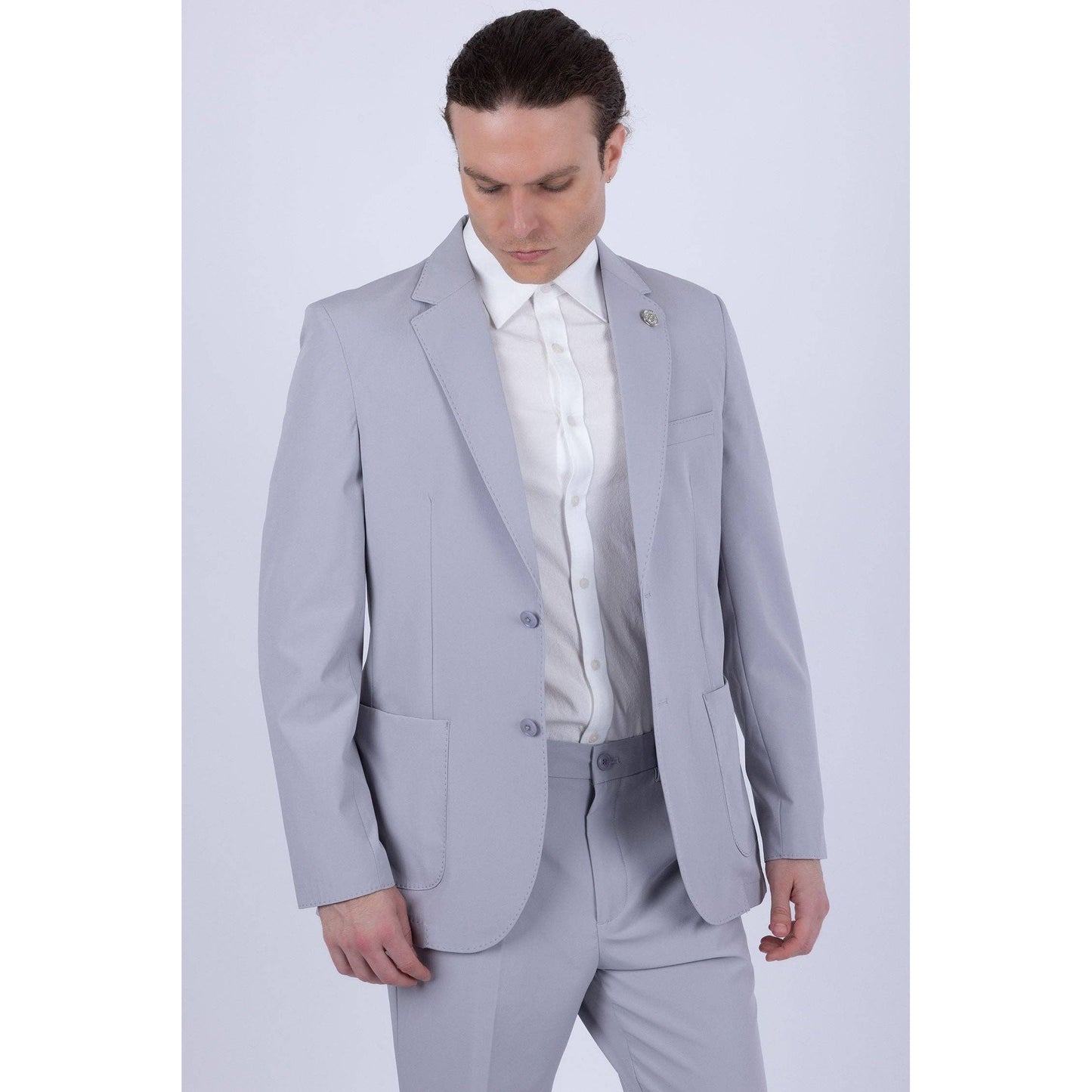 Men's 2-Pieces 2-Button Notch Lapel Suit Set 6SU08