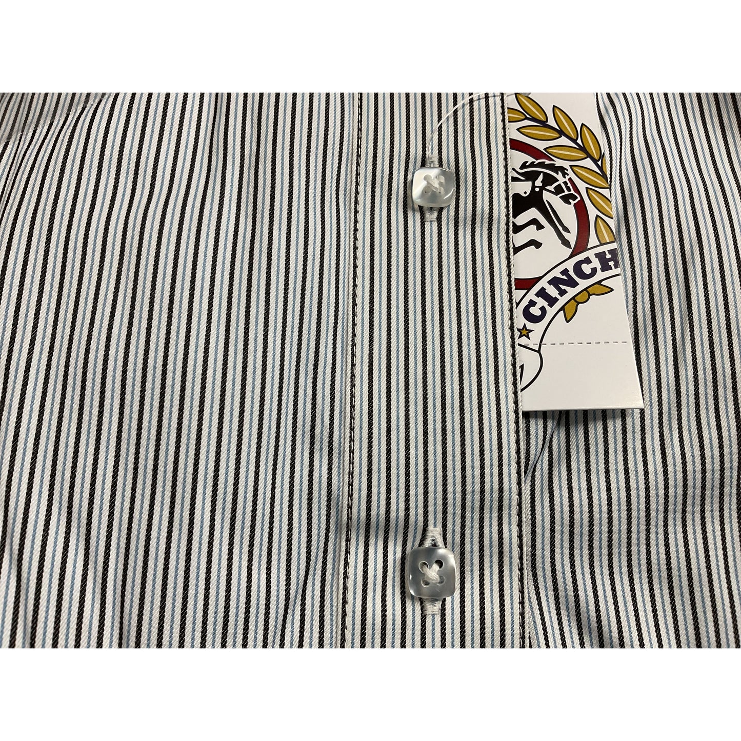 Cinch Men’s Long Sleeve Button Up, Blue Stripe, MTW1106003