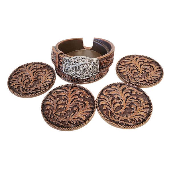 LEATHER BELT LOOK COASTERS