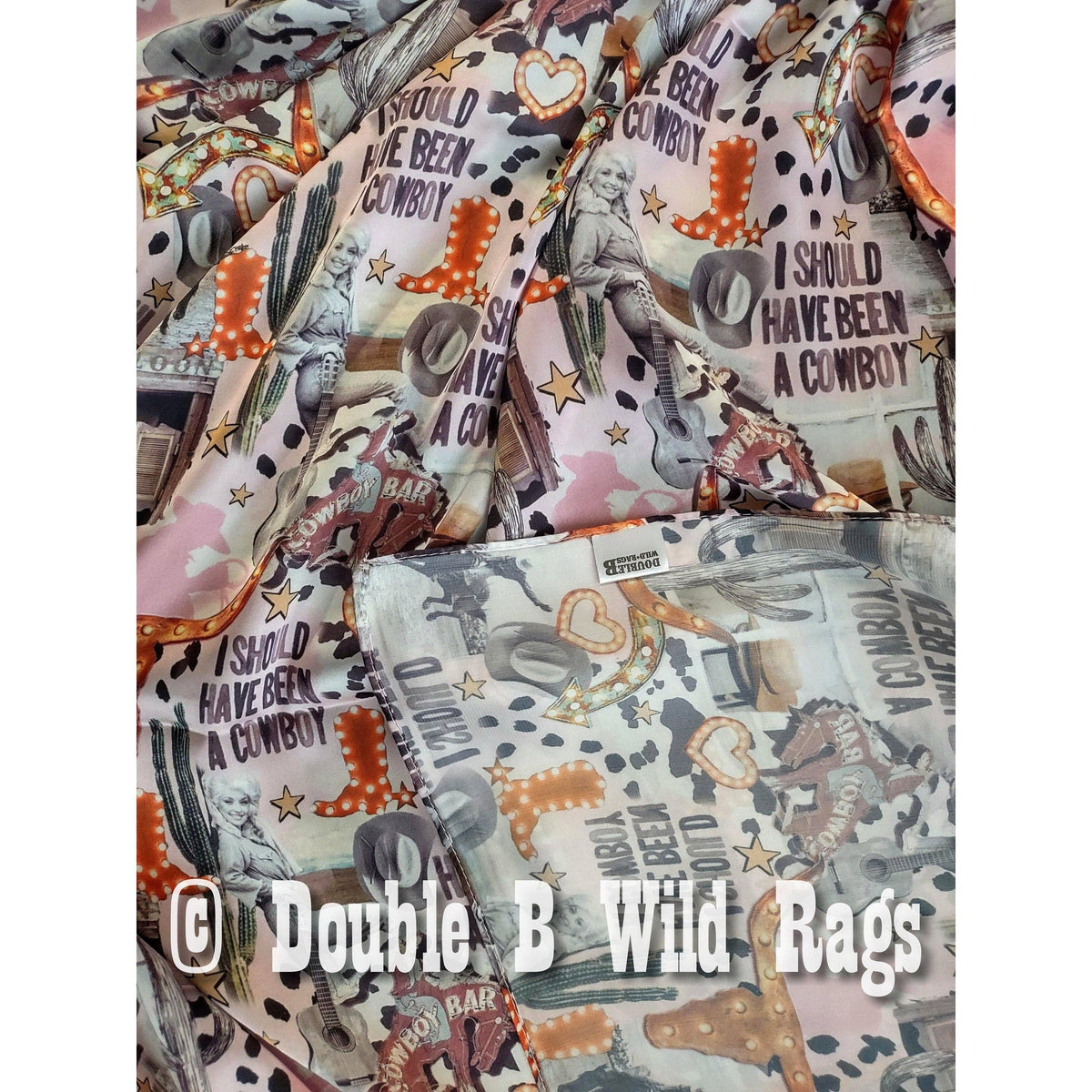Wild Rag MISC 435 Dolly Saloon Rodeo Cowboy Western Neck Scarf Bandanna by Double B Wild Rags