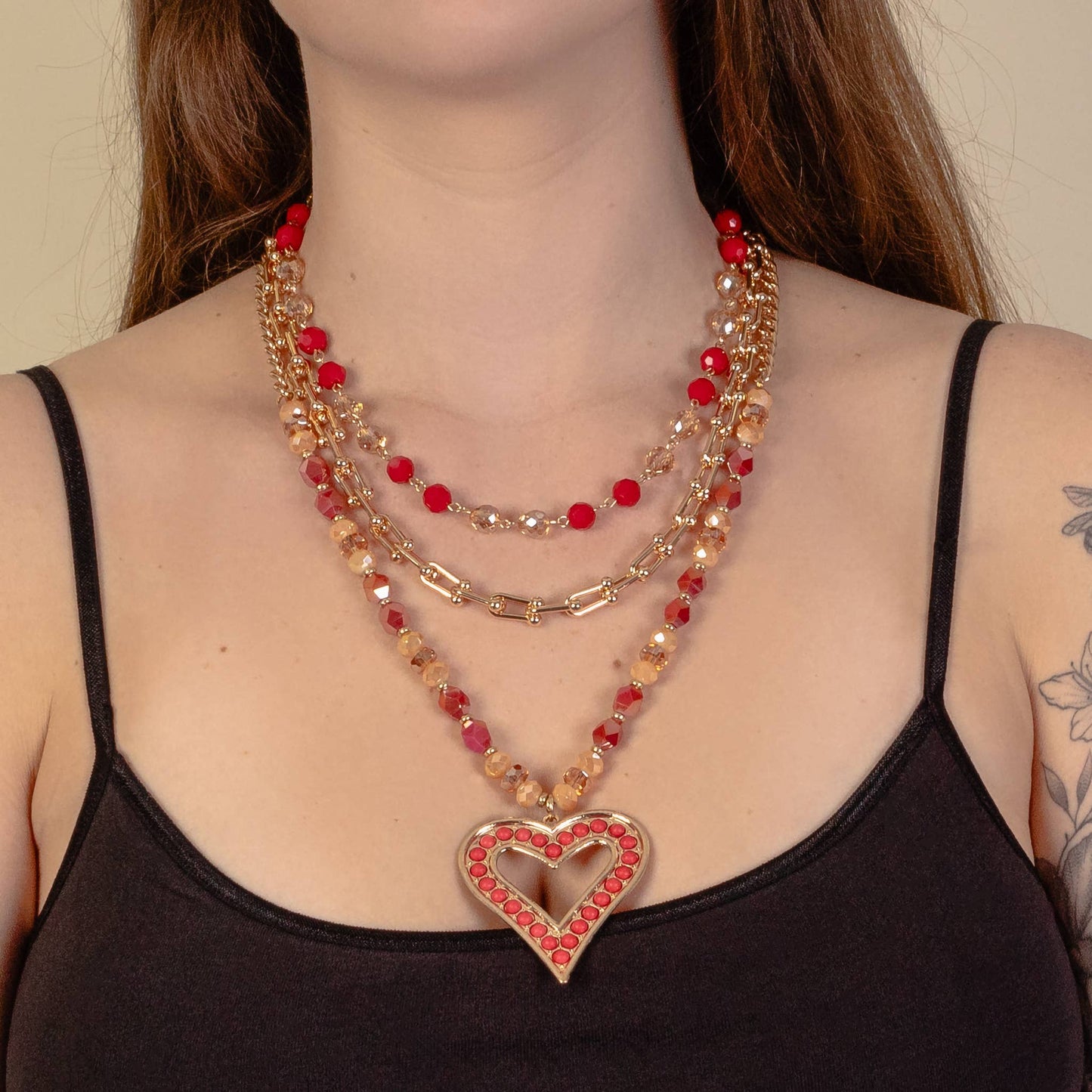 Layered Heart Necklace