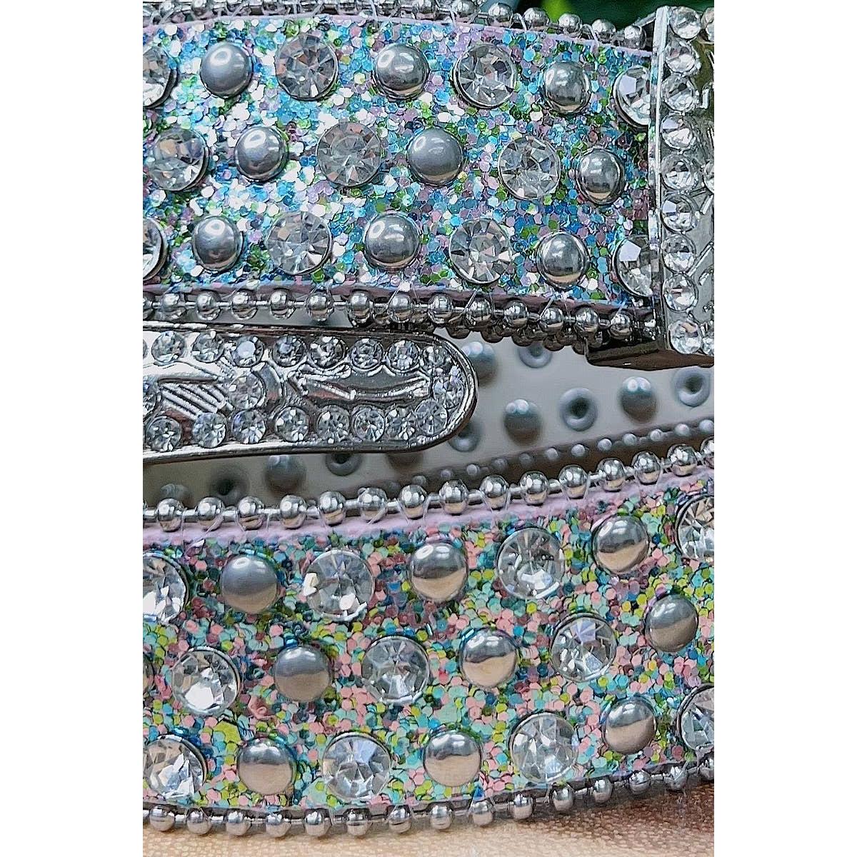 Kids Charm Online - Multi blue Glitter Rhinestone Kids Belt