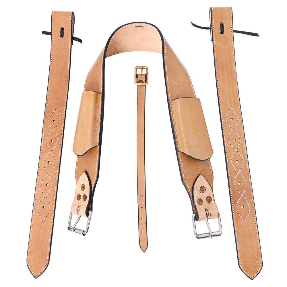 HILASON - Horse Leather Rear Flank Back Saddle Cinch With Billets