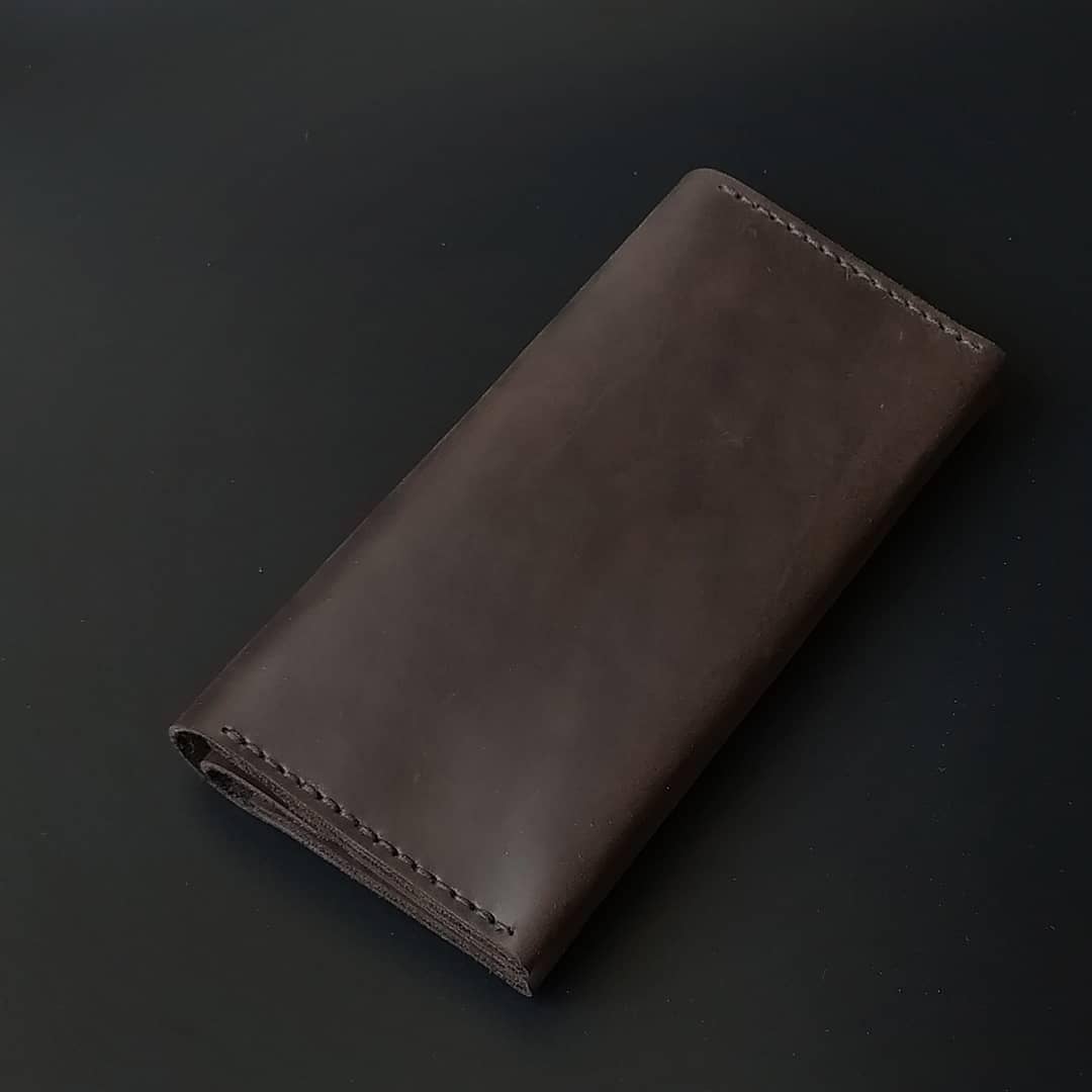 Genuine Leather Wallet, Matte Surface, Hand Stitched