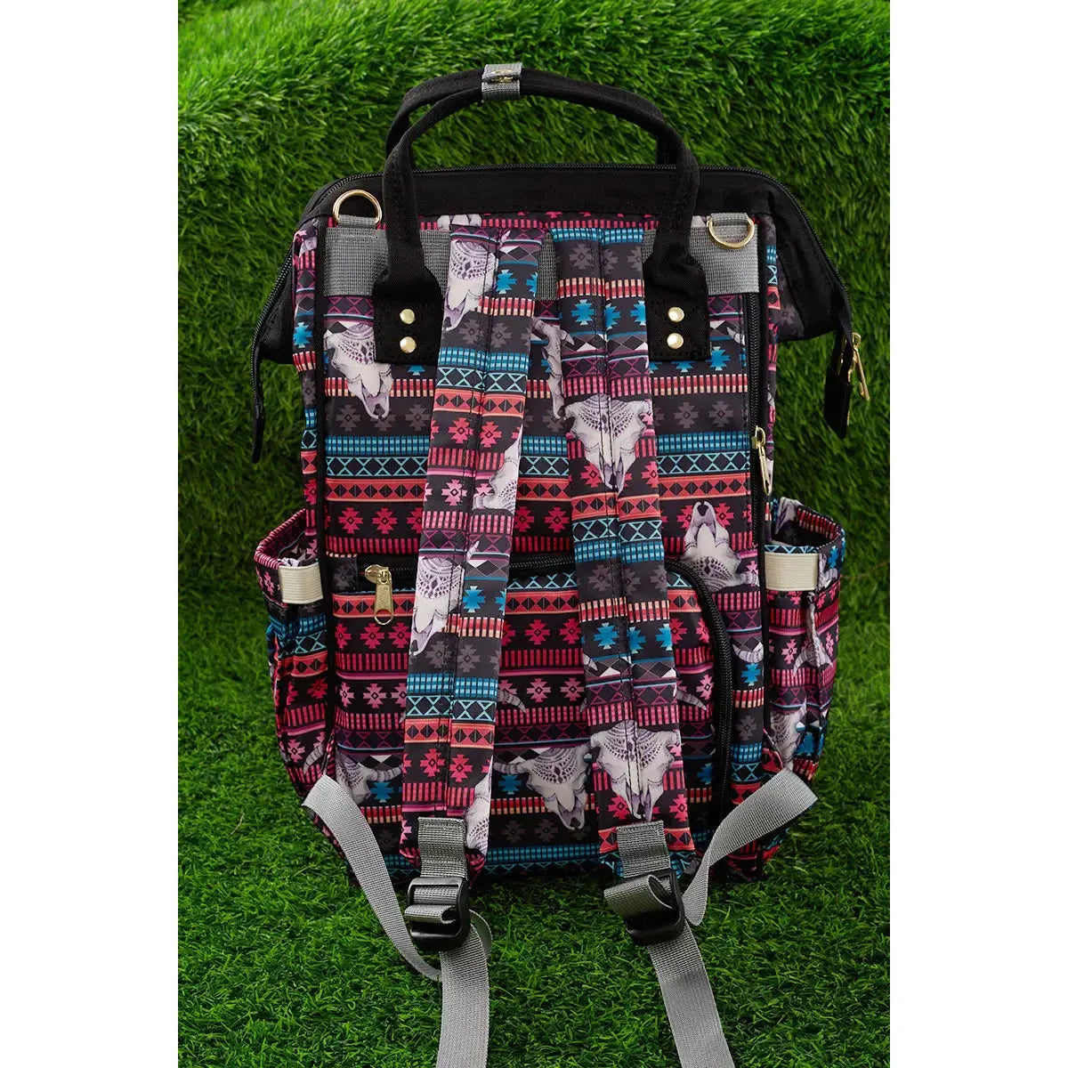 Kids Charm Online - BULL SKULL WITH GEOMETRIC PRINT DIAPER BAG. BBG25153045
