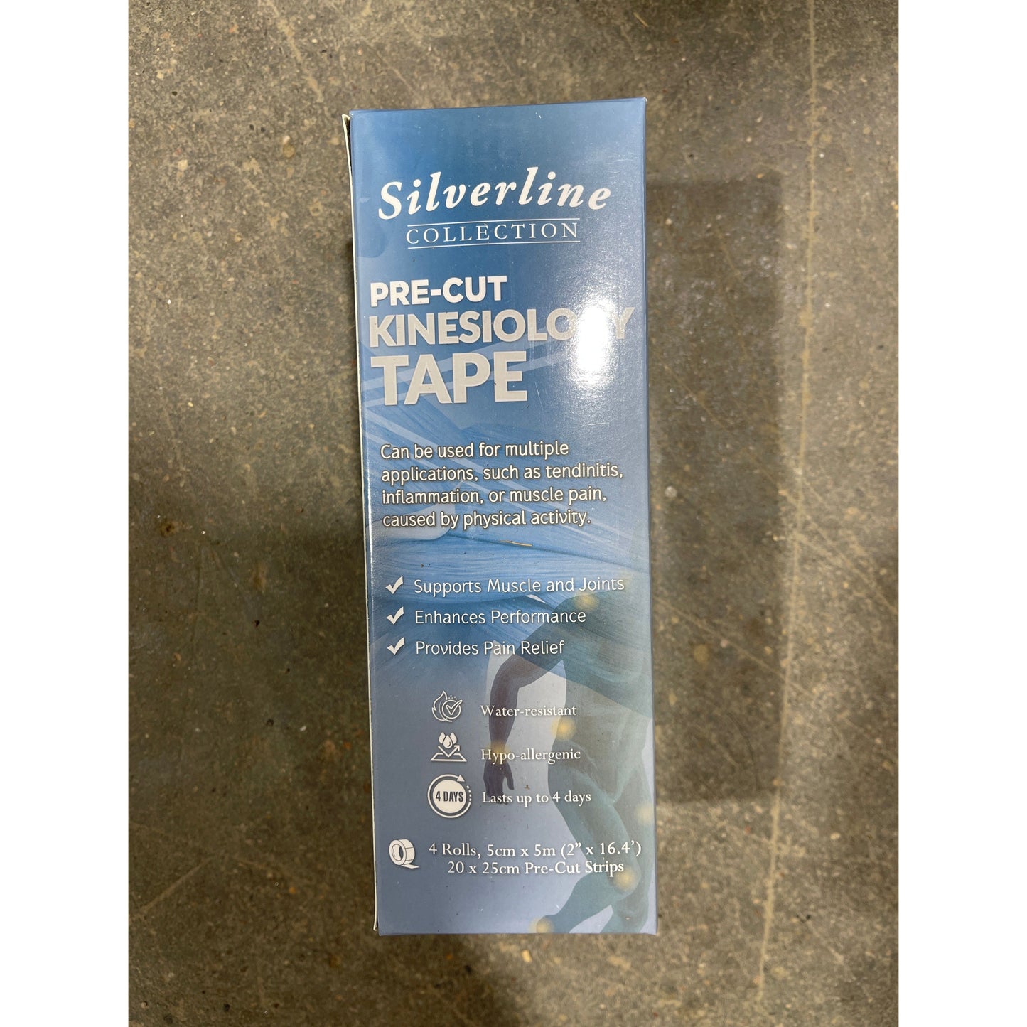 Silverline Collection Pre-Cut Kinesiology Tape 4 rolls