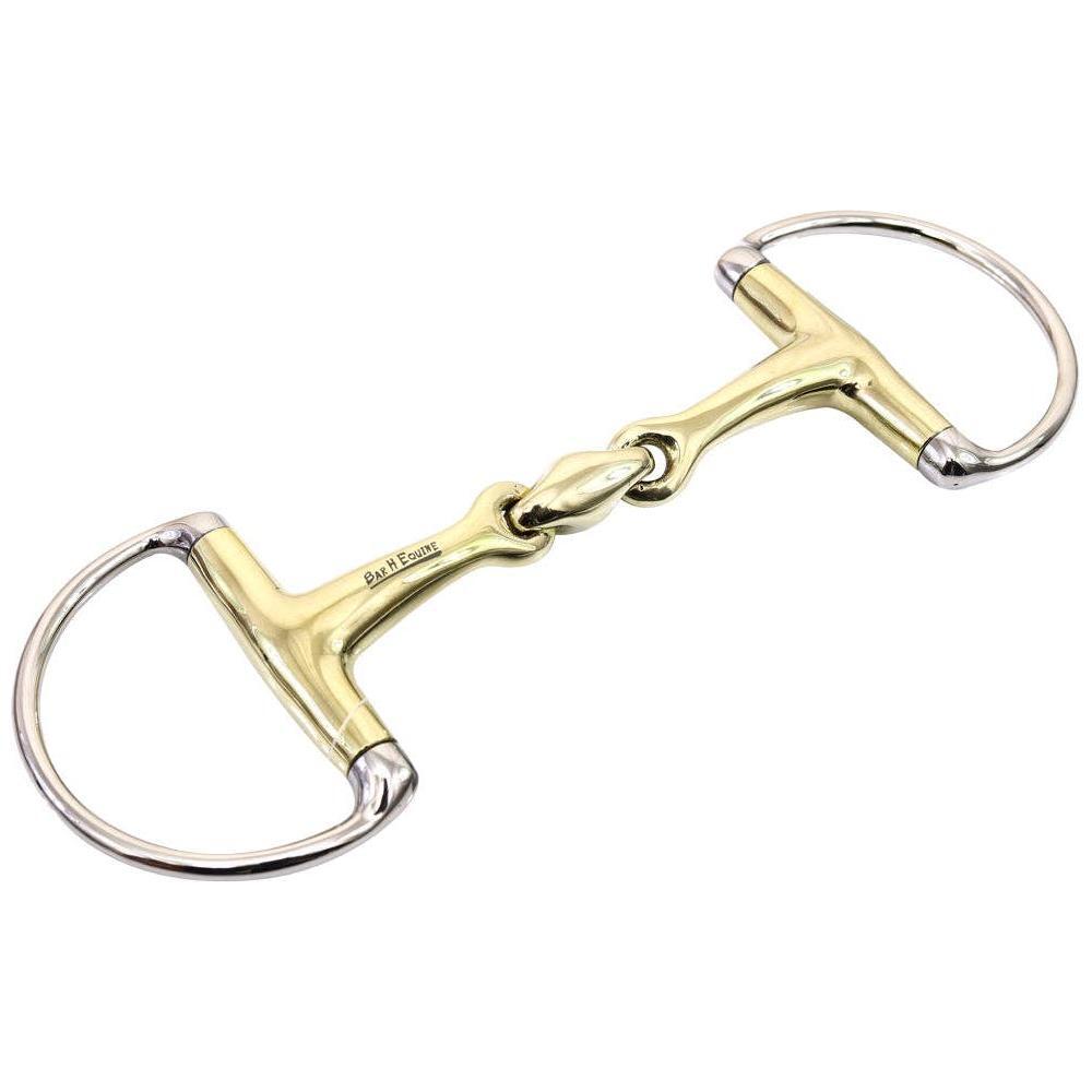 BarH Tack - Eggbutt D Ring French Link Snaffle Brass Mouth Bit