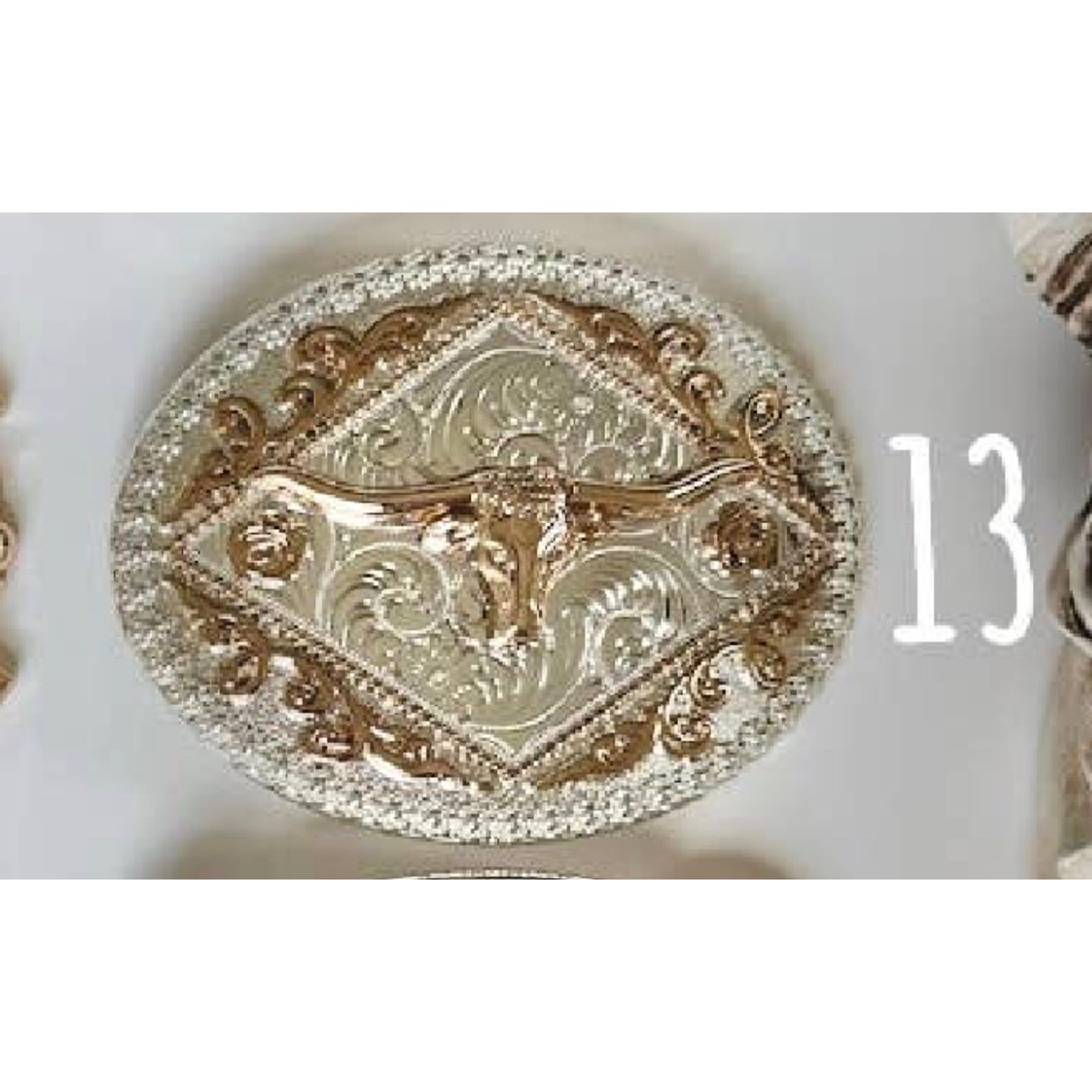 Western Longhorn Steer Metal Belt Buckle