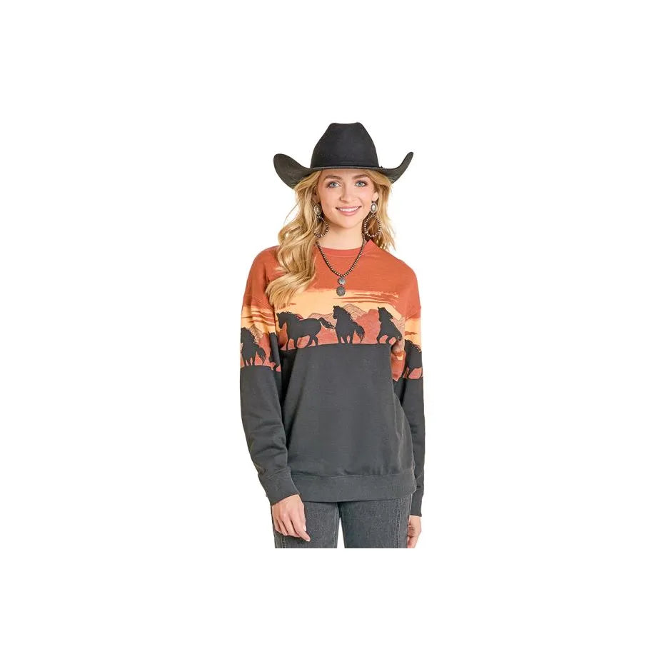 Rock & Roll Horse Border Sweatshirt