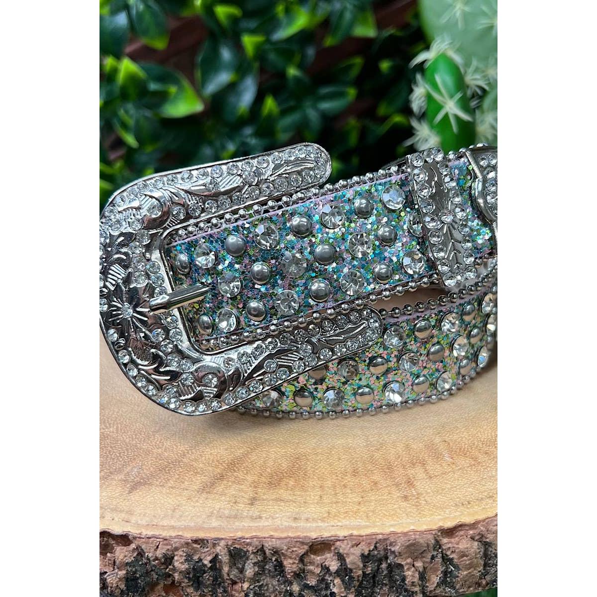 Kids Charm Online - Multi blue Glitter Rhinestone Kids Belt