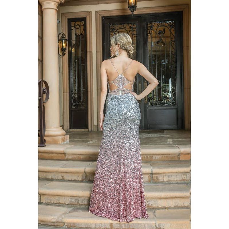 Glamorous Sequined Spaghetti Strap Gown