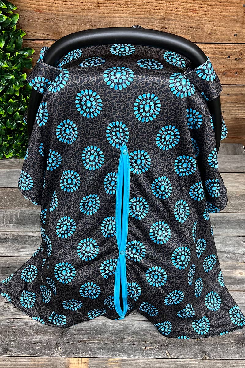 Western Concho & Animal Print Car Seat Cover for Girls