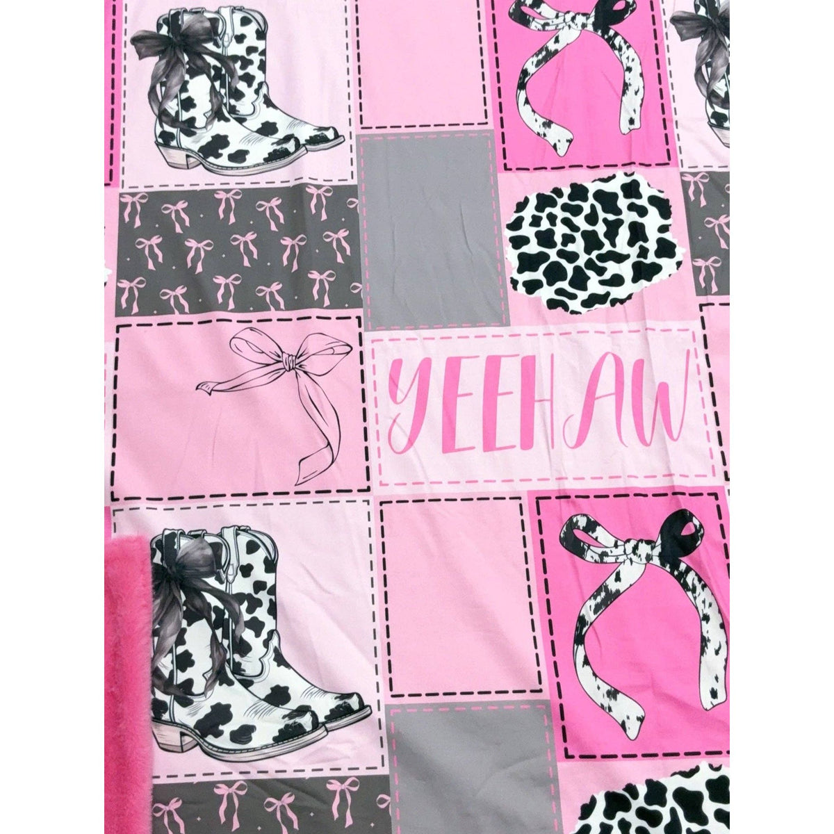 50" x 60" Yeehaw, Coquette Western Print Blanket. BL111305