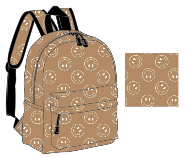 Rufflеѕ & Bоwtіеѕ - Affordable Boys & Girls Clothing - Kids Backpacks - Tan Happy Faces