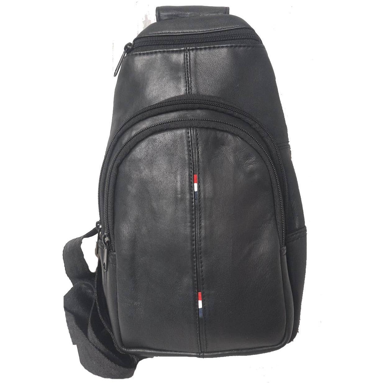 IGI CANADA - Genuine Leather Lambskin Cross Body Sling Bag- Black #2226