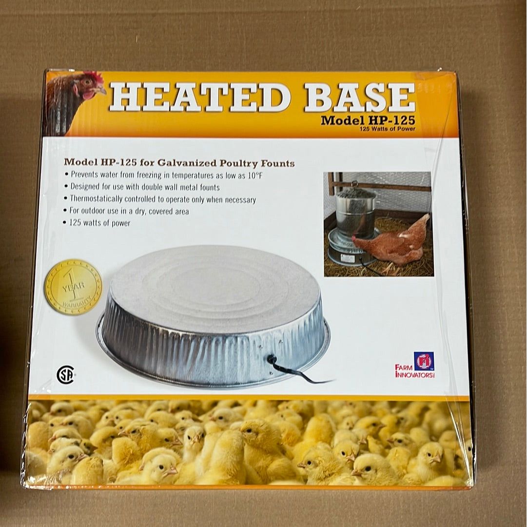 Heated Base for Galvanized Poultry Founts