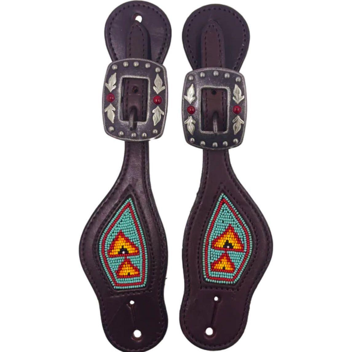 Professional’s Choice Spur Strap - Beaded Tur/Red 3P9401