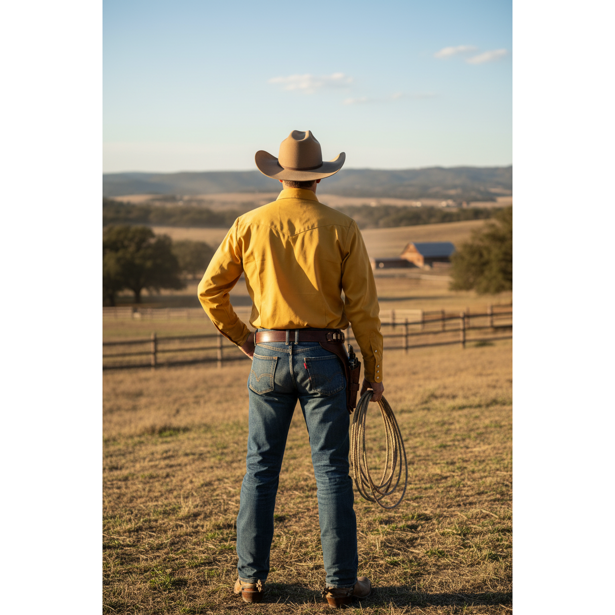 Roper Men’s Western Amarillo Solid Snap Shirt, Gold-Tan 1-001-025-4082