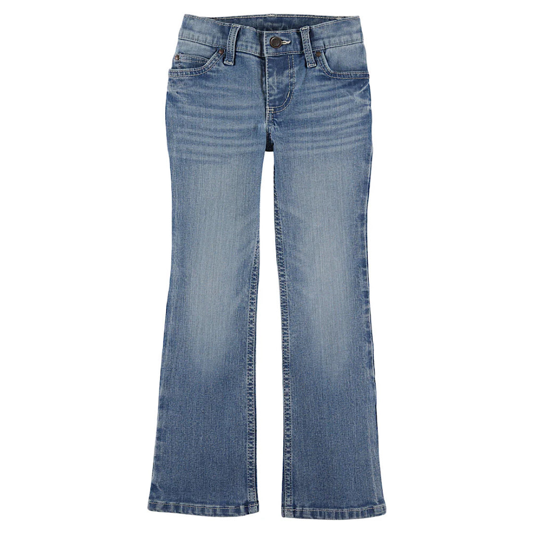 * Girls Wrangler Bootcut Jeans - Light wash with Embroidered pocket