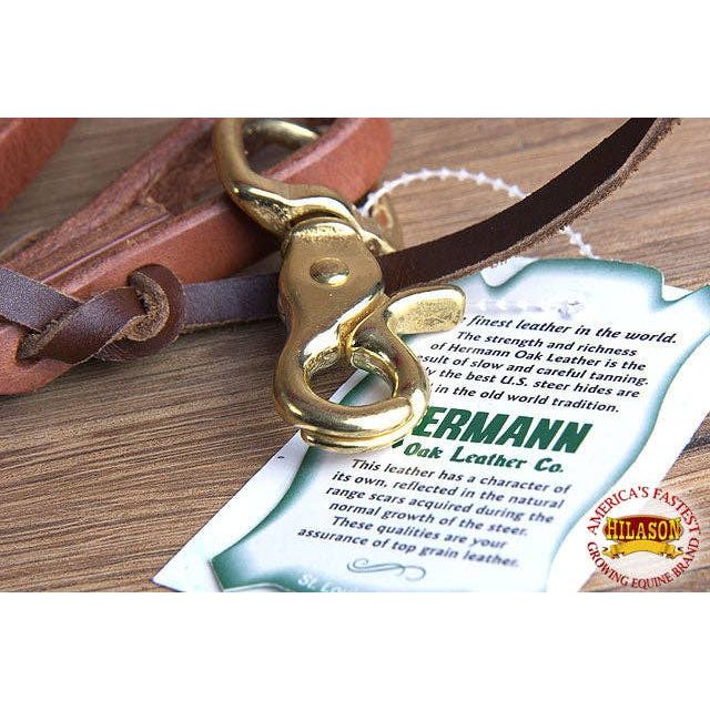1/2 in X 8 Ft Hilason Leather Flat Horse Roping Reins W/ Snap