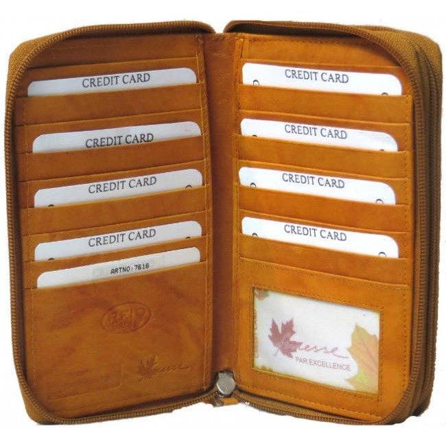 IGI CANADA - Genuine Cowhide Leather Zip-Around Ladies RFID Wallet #7616R