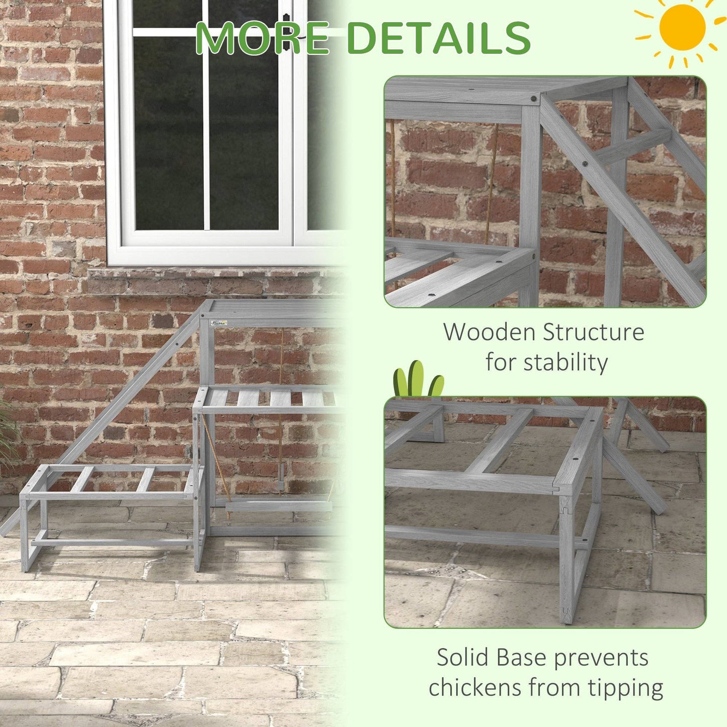 Chicken Swing & Perch Toy Set with Ladder and Platforms