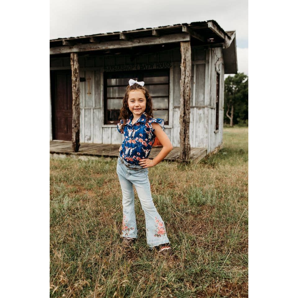 Floral Boot Flare Denim Jeans