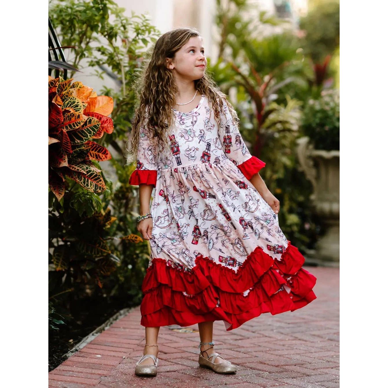 Rufflеѕ & Bоwtіеѕ - Affordable Boys & Girls Clothing - Christmas Nutcracker Long Ruffle Holiday Dress
