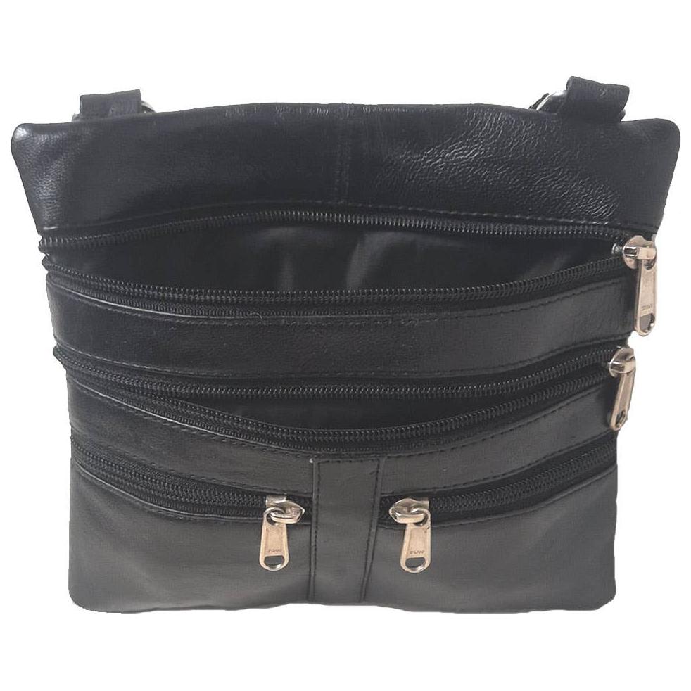IGI CANADA - Genuine Lambskin Leather Women's Cross Body Bag BLACK-8069