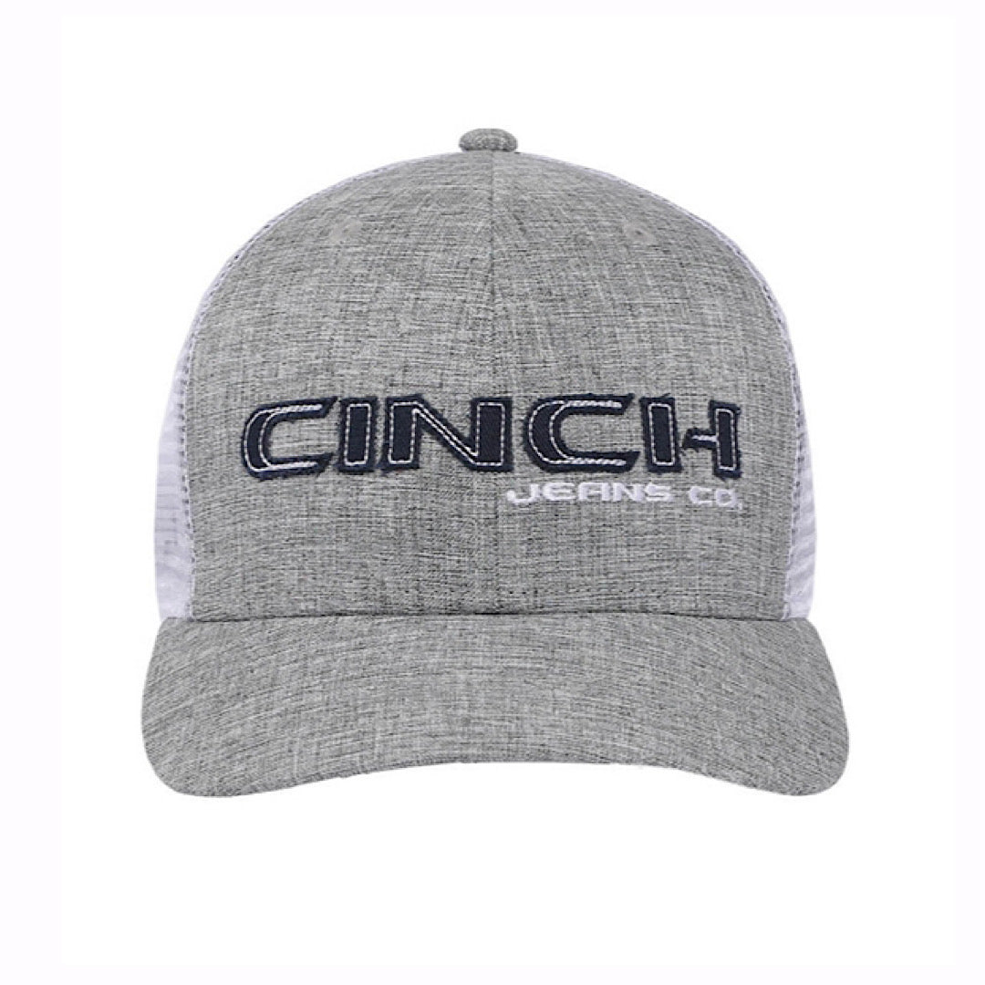 Cinch Men’s Ball Cap- Snap Back -Grey Denim With Navy Block & Embroidered LetteringMCC0510005
