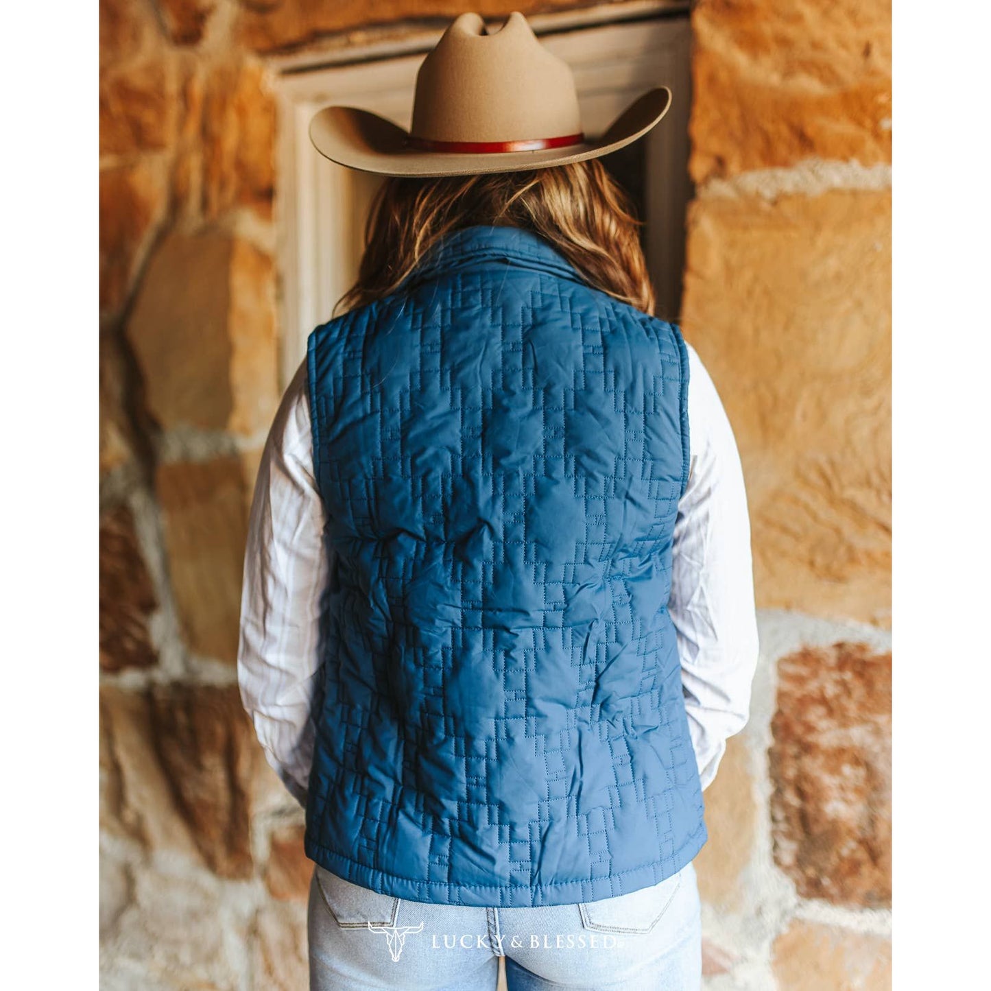 Solid Teal Quilted Vest
