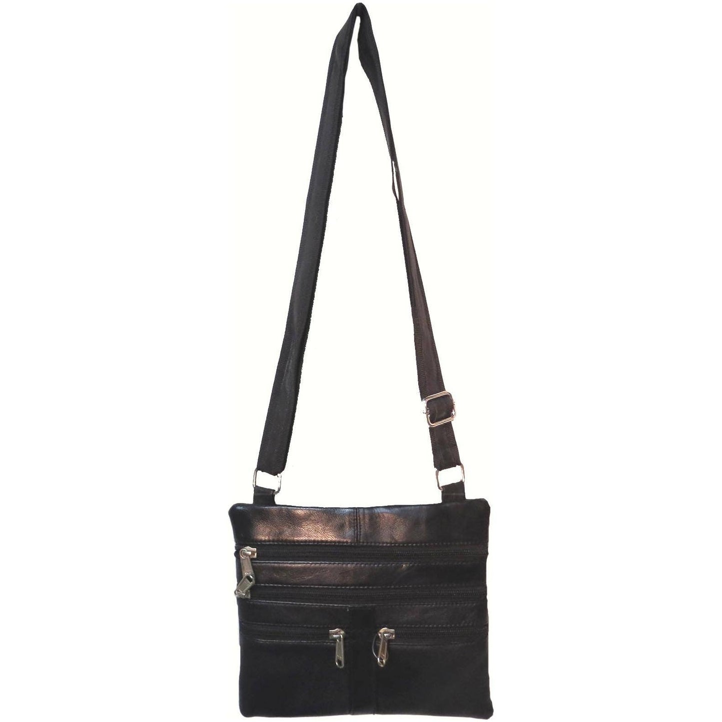 IGI CANADA - Genuine Lambskin Leather Women's Cross Body Bag BLACK-8069