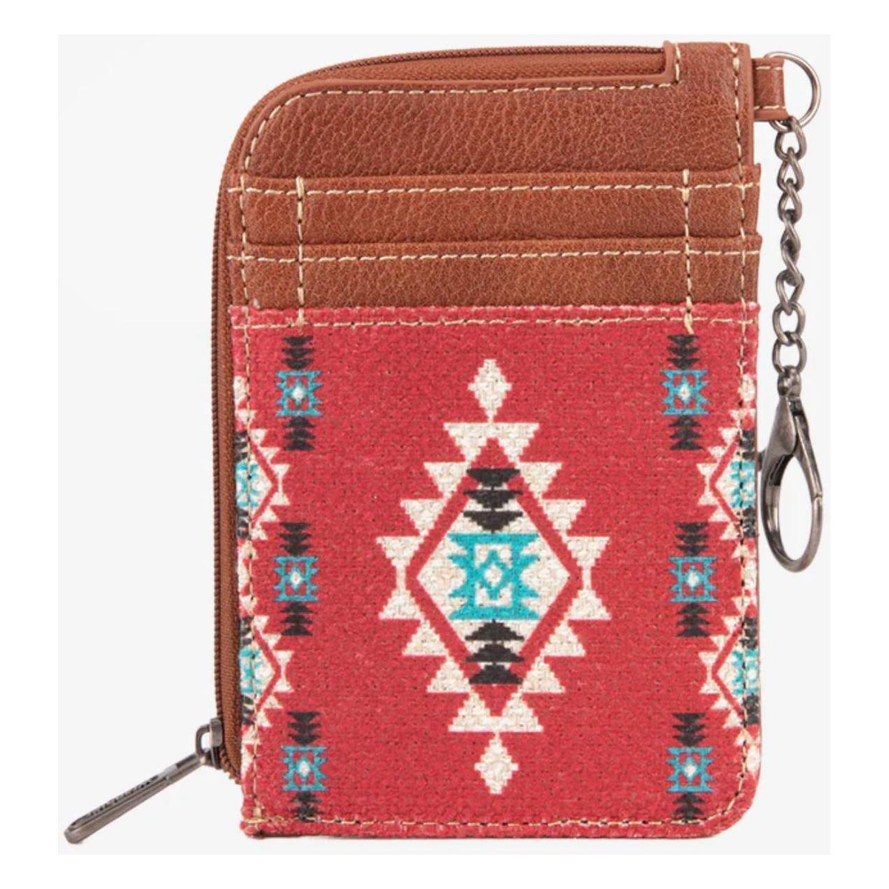 Montana West Wrangler Aztec Card Wallet for Women Western Credit Card Holder with Zipper Pocket
