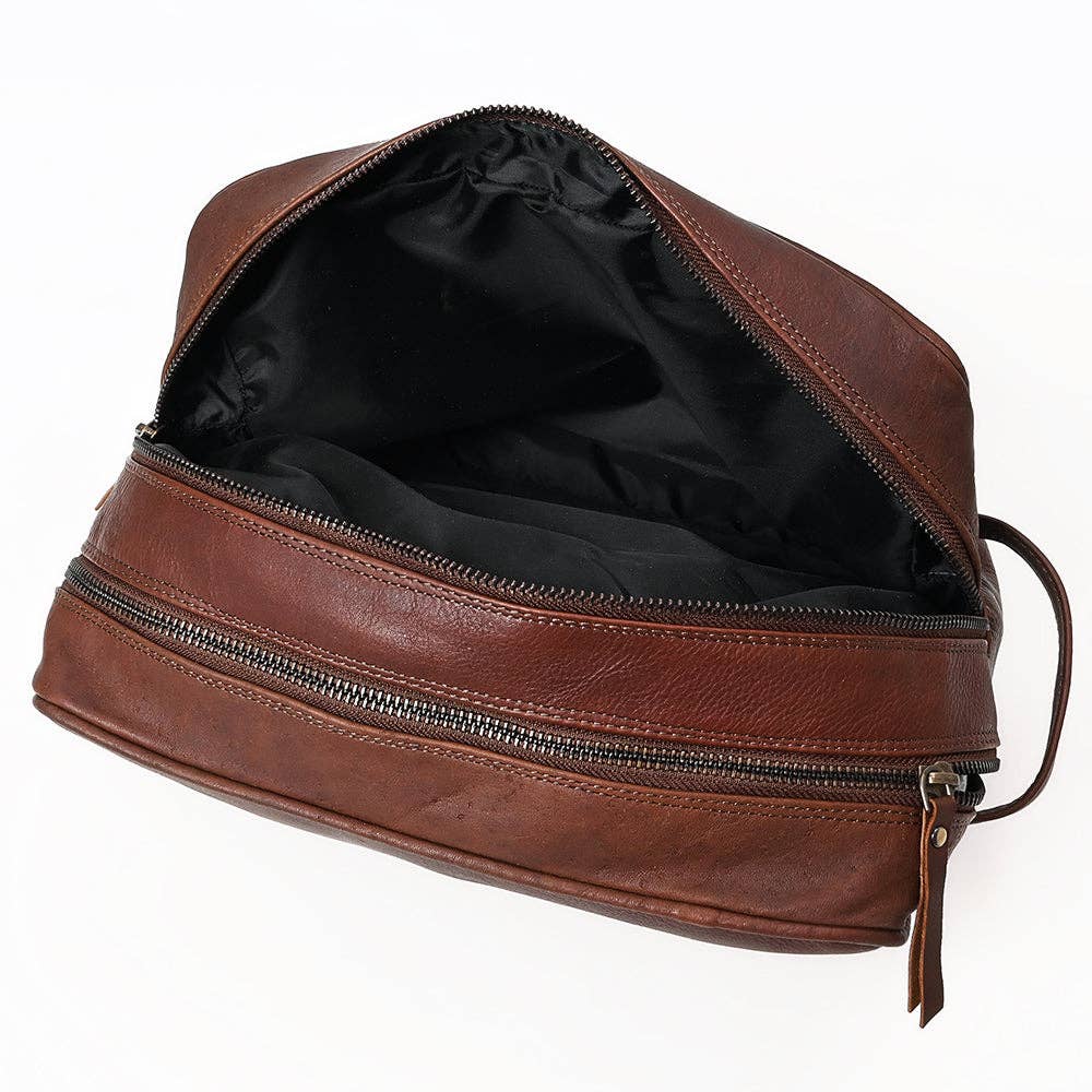 * OHM107 Toiletry Genuine Leather Western Bag