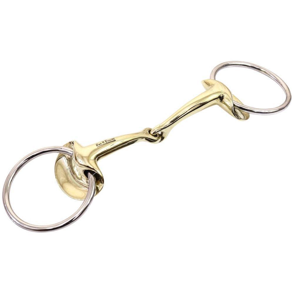 BarH Tack - Stainless Steel O Ring Broken Snaffle Brass Mouth Bit