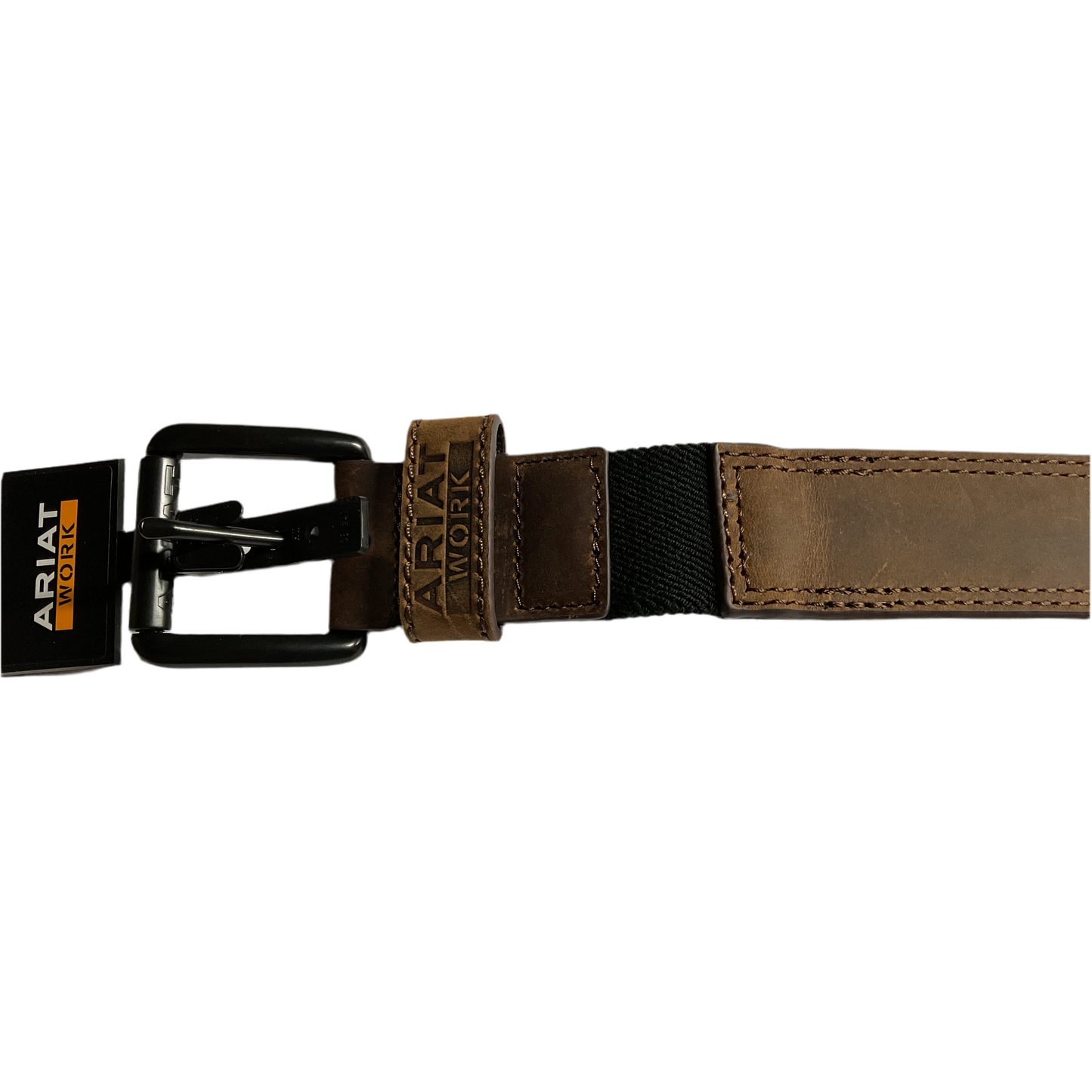 Ariat Work Men’s Leather Belt, Elastic Insert, Brown A1700602