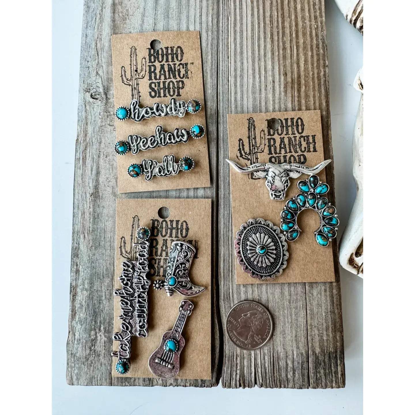 Western Trucker Hat Cap - Magnetic Hat Pin Set