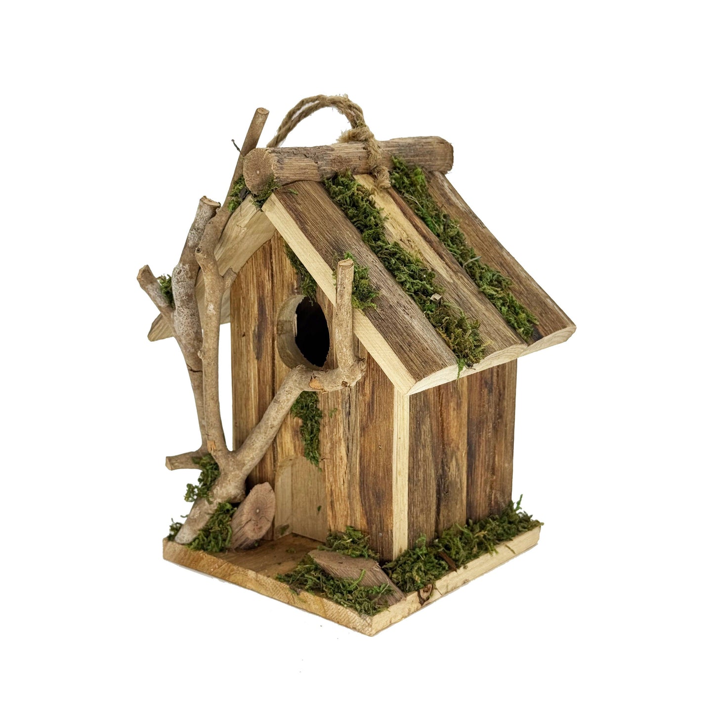 Branch & Moss Rustic Birdhouse