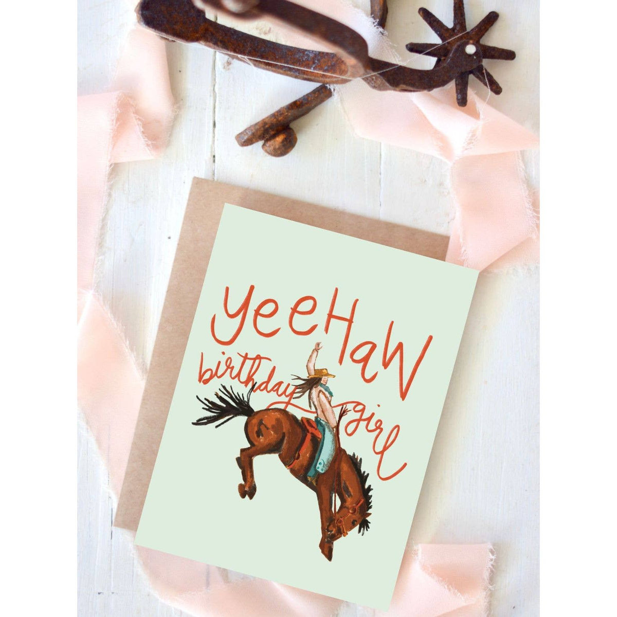Bucking Bronco Yeehaw Birthday Girl Western Birthday Card