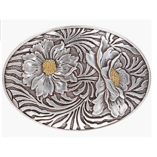 Oval Sunflower Engraving Belt Buckle 1793