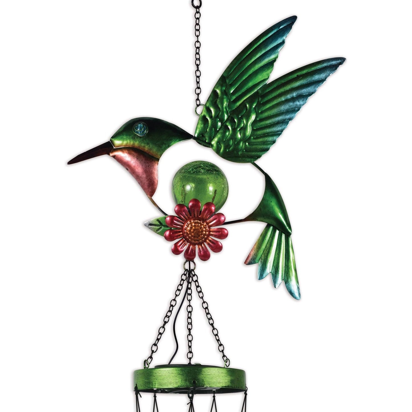 38" Hummingbird Spring Garden Solar Wind Chime - 93827