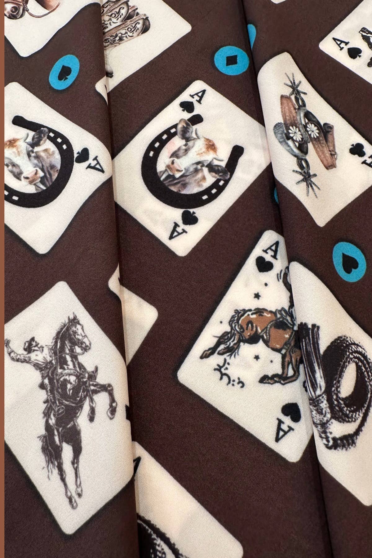 Jade Western Card Print Scarf, Wild Rag SC-6751