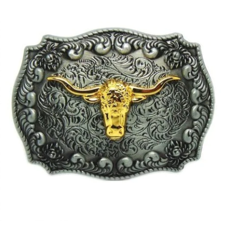 Long Horn Bull Belt Buckle 1673