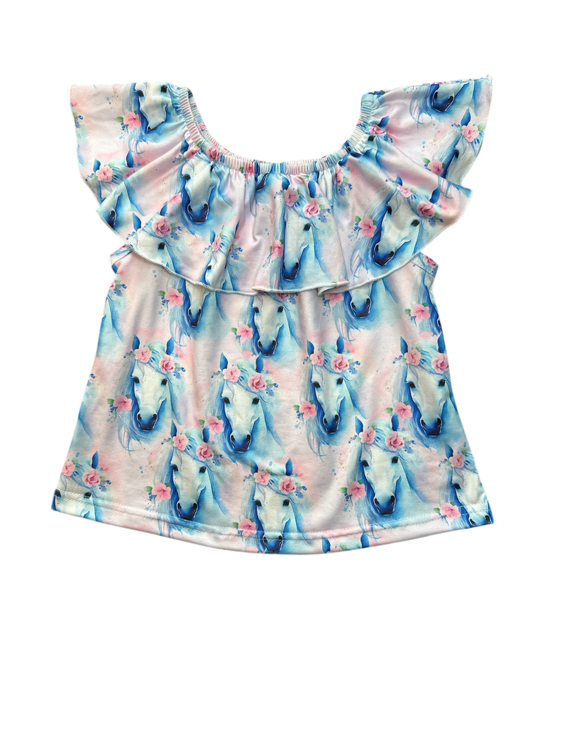 Dreamy Horse Off The Shoulder Shirt