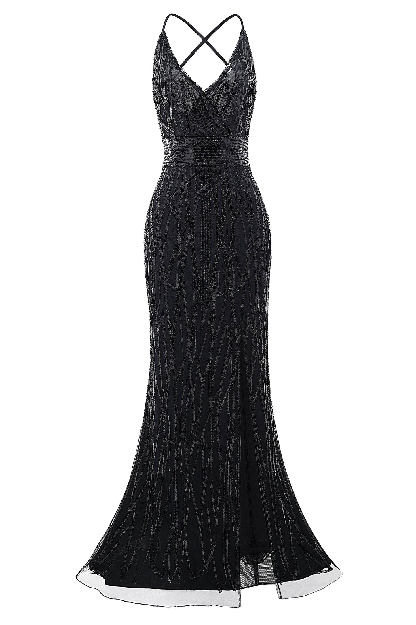Suspender High Slit Maxi Cocktail Dress