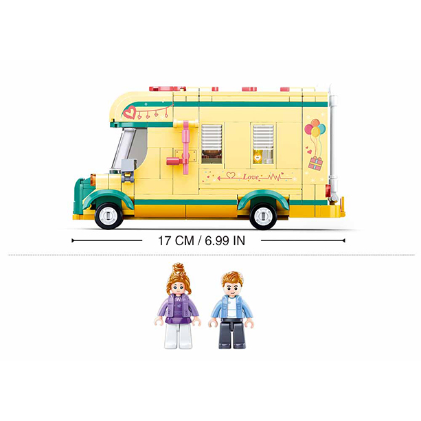 Texas Toy Distribution - Winter Camping Trailer Building Brick Kit (314 pcs)