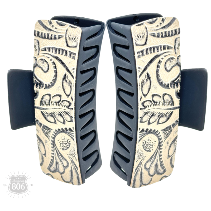 Hair Claw Clip - Western Leather Tooled