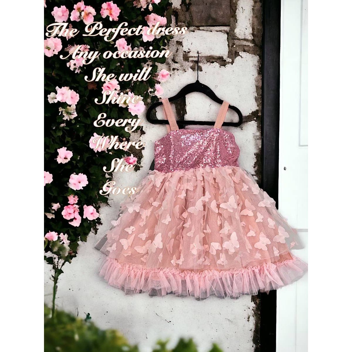 BABY CORAL BUTTERFLY TULLE DRESS SOL